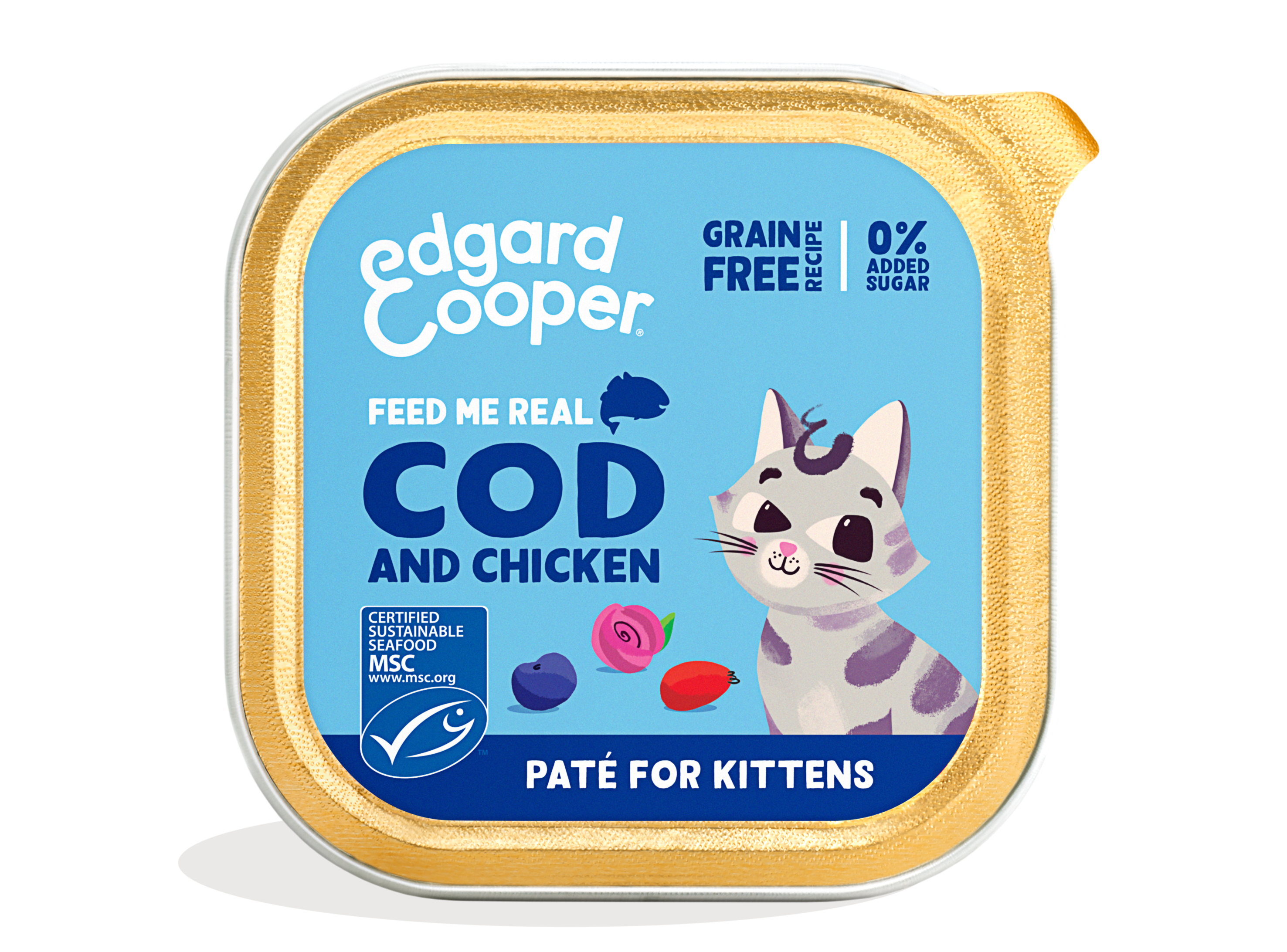 Edgard & Cooper - MSC Cod and Free-Run Chicken paté for kittens - Dierenshop Lady