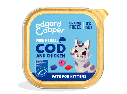 Edgard & Cooper - MSC Cod and Free-Run Chicken paté for kittens - Dierenshop Lady