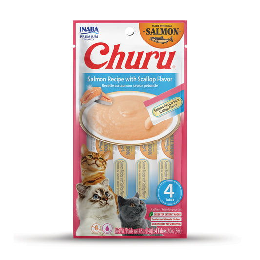 Inaba - Churu Salmon with Scallop 12 Pack = 48 Tubes