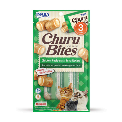 Inaba - Bites Chicken Wraps Tuna 3 Tubes - Dierenshop Lady