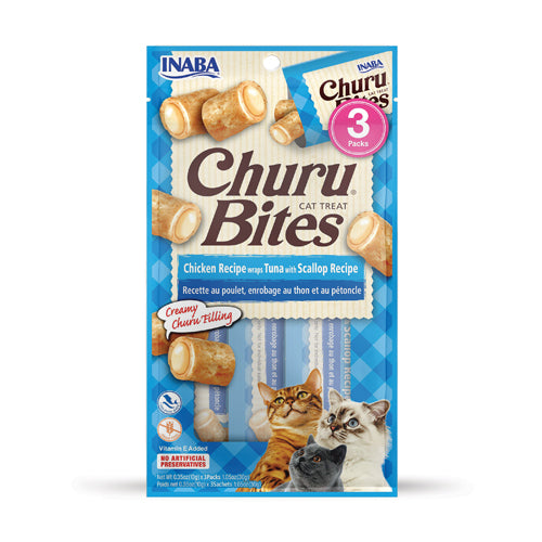Inaba - Bites Chicken Wraps Tuna with Scallop 12 pack = 36 Tubes