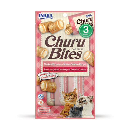 Inaba - Bites Chicken Wraps Tuna with Salmon 3 Tubes - Dierenshop Lady