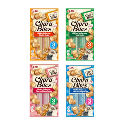 Inaba - Bites Chicken Wraps Tuna with Salmon 3 Tubes - Dierenshop Lady