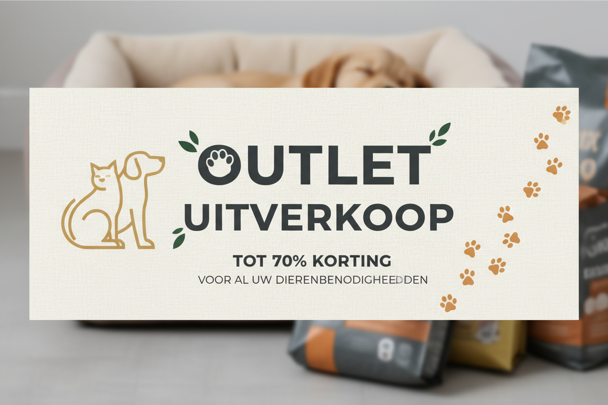 Outlet banner in het Nederlands voor Dierenshop Lady