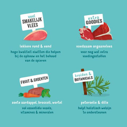 Edgard & Cooper - Beef & Duck with sweet potato, broccoli & carrot - Dierenshop Lady