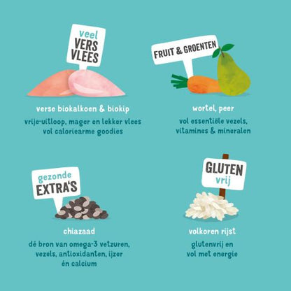 Edgard & Cooper - Adult Fresh Organic Free-Range Turkey & Chicken with organic carrot, pear & chia seeds