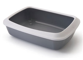 Savic Kattenbak Iriz met Rand Koudgrijs/Wit 50x37x13 cm