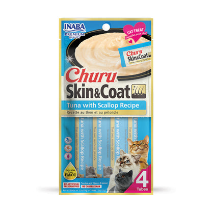 Inaba - Churu Skin & Coat Tuna with Scallop 4 Tubes