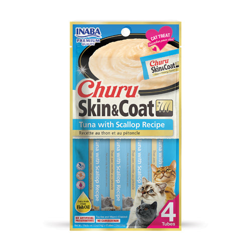 Inaba - Churu Skin & Coat Tuna with Scallop 12 Pack = 48 Tubes